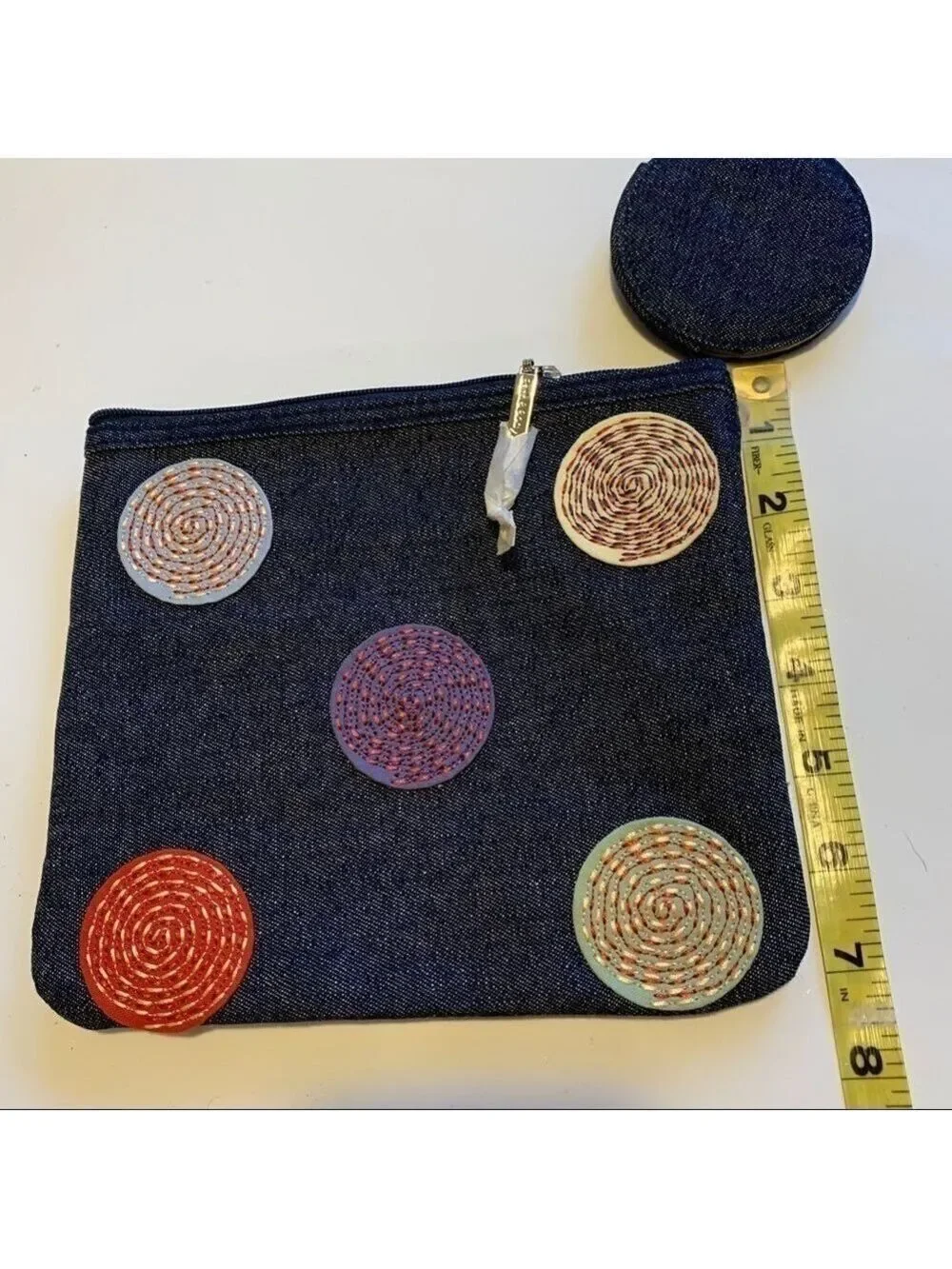 Bath and Body Works Dark Wash Denim Cosmetic Case with Mirror Set